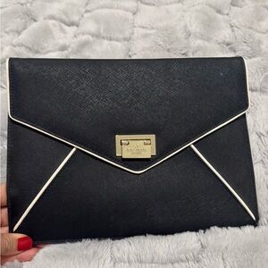 Kate Spade Black and White Patterned Clutch